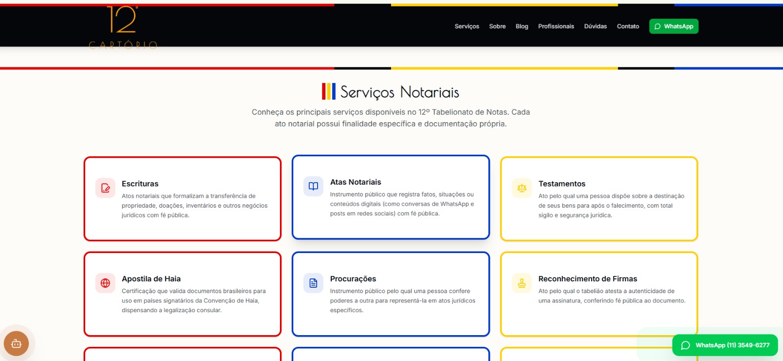 Recepção do 12º Tabelionato de Notas
